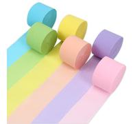 Papel Crepe 6 Colores, Papel Crepé Colores 25m*4.5cm para Decoración, Serpentinas Papels Crepé para Todo Tipo de Fiestas, Bodas, Cumpleaños