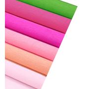 Papel crepé de 6 colores, 25 x 250 cm, multicolor para manualidades, color rosa