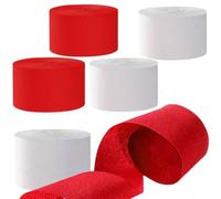 Papel crepé de colores, blanco, rojo, cinta de papel crepé arcoíris para decoración de fiestas, bodas y cumpleaños, 4,5 cm x 25 m, 6 rollos