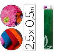 Papel crespon liderpapel 50 cm x 2.5m metalizado verde