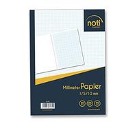 Papel cuadriculado A4 - 50 páginas premium 95 g/m² con cuadrícula azul/líneas en 1/5/10 mm, entre otros, para dibujos técnicos