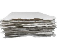 Papel De Acuarela Grueso Hecho A Mano Wanderings Con Borde Rasgado -20x20 cm- 500GSM, Papel Texturizado Prensado En Frío, Color Blanco, Hecho Con Algodón Reciclado - 15 Hojas