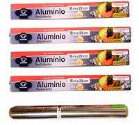 Papel de Aluminio Extra Resistente, 4 Unidades, 16 m x 29 cm