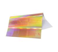 Papel de aluminio for estampado en caliente, lámina laminadora transferencia holográfica, color dorado claro, for arte, artesanía, tarjeta Navidad para estampado en caliente(Laser gold 50pcs)