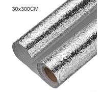 Papel de aluminio para pared de cocina, a prueba de aceite, para proteger el área de la estufa, pelar y enrollar utilizable en paredes, muebles y tiendas (A)