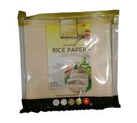 Papel de arroz 19 cm 50 hojas para rollitos vietnamitas y spring rolls, láminas redondas para recetas asiáticas, apto veganos, sin gluten, ideal para fritos o frescos