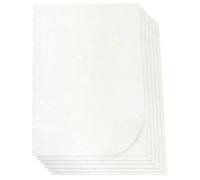 Papel de arroz A4, 50 hojas de fibras vegetales naturales de morera, papel washi imprimible con textura para manualidades, escritura, pintura, papel de regalo y fabricación de tarjetas (blanco floral)