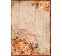 Papel de arroz autoadhesivo para decoupage de 28,5 x 39,5 cm, hoja de collage de flores rosas y rayas con fondo geométrico, arte floral moderno para arte de pared, decoración del hogar PRT5 (2650)