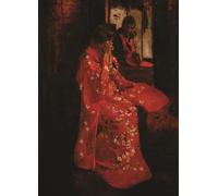 Papel de arroz Chica con kimono rojo, 29 x 40cm (1pc) - para Muebles Póster Decoupage by CRAFT KREATIVELY