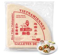 Papel de Arroz Comestible, Wafer Paper, Obleas de Arroz, Banh trang, Apto para Rollitos, Dumplings, Recetas Dulces, Saladas, para Freír, al Vapor, 400 Gramos, Sin gluten (1/4, 400, gramo)