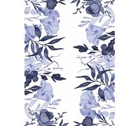 Papel de arroz con borde de flores azul marino, 29,21 x 40,64 cm, 3 hojas impresas de papel de morera, imágenes de 36 g/m², fibras visibles para decoupage, muebles, renovación y manualidades