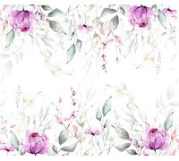 Papel de arroz con borde de salvia violeta, 29 x 37 cm (2 hojas), 4 piezas de borde para paredes, muebles y manualidades, decoupage CRAFT KREATIVELY
