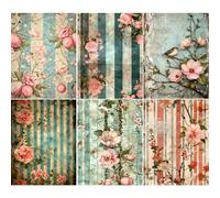 Papel de arroz con rayas victorianas, 21 x 27 cm, diseño de papel decoupage para muebles, técnica mixta, tarjetas y manualidades, decoupage por CRAFT KREATIVELY