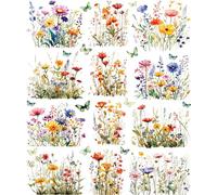 Papel de arroz Flores del Prado, 29 x 34cm (1pc) - para Muebles Póster Decoupage by CRAFT KREATIVELY