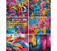 Papel de arroz Graffiti Muro, 20 x 26,6cm (6pc) - 6 Diseños para Scrapbooking Tarjetas Manualidades, Decoupage by CRAFT KREATIVELY