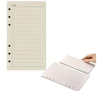 Papel de bloc de recambio A6, 160 páginas/80 hojas, 6 agujeros perforados, inserto de papel rayado rayado, insertos de planificador diario, recambios para notas, reuniones, registros de viajes (TODO)