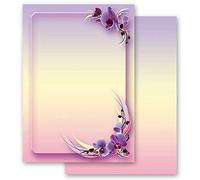 Papel de carta Flores & Pétalos FLORES DE ORQUÍDEAS - 20 Hojas formato DIN A4 - Paper-Media