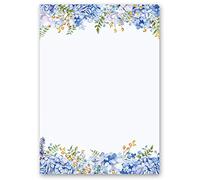 Papel de carta Flores & Pétalos HORTENSIAS AZULES - 100 Hojas formato DIN A5 - Paper-Media