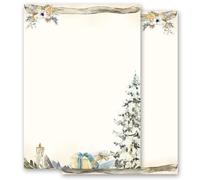 Papel de carta Navidad ÁRBOL DE NAVIDAD FESTIVO - 100 Hojas formato DIN A6 - Paper-Media