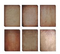 Papel de carta para escribir 96 hojas/6 estilos, DIN A4, diseño vintage, papel de pergamino antiguo para impresión, bricolaje (Vintage E)