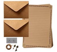 Papel de Carta Vintage Envejecido Set Sobres, Qixuer Papel de Carta con Sobre Set DIY Vintage Sobres para Cartas Carta de Amor Regalos Hechos a Mano