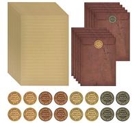 Papel De Cartas Y Sobres Vintage, 32 Hojas Papel Carta Rayado A5, 10 Sobres Y Pegatinas, Para Bodas, Cumpleaños, Fiestas, Invitaciones, Pascua, Navidad