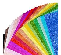 Papel de cartulina con purpurina, 40 hojas, 20 colores, papel de construcción de cartulina A4 de alta calidad, papel con purpurina de colores para proyectos de arte, decoración de boda, fiesta de