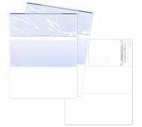 Papel de cheques para computadora, 250 hojas, cheques de negocios en la parte superior, características de seguridad e impresora láser compatible con Quickbooks en blanco, color azul mármol