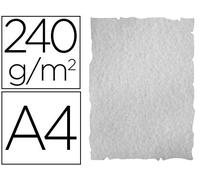 Papel color liderpapel pergamino con bordes a4 240g/m2 gris pack de 10 hojas