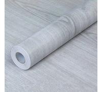 Papel de contacto autoadhesivo de PVC de WDragon, color gris, diseño de madera, para mostrador, muebles, armarios, estante de armario, papel pintado, 45 cm x 249 cm