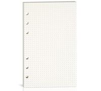 Papel de cuadrícula de puntos A6, 100 g/m² de grosor, 6 agujeros perforados, recambio de papel punteado A6 para planificador/carpetas/organizador Filofax, 80 hojas (160 páginas), 6.69 x 4.13 pulgadas,