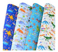 Papel de cumpleaos de envoltura de cumpleaos de Titiweet Dinosaur para nias 6 sbanas grandes Dino Birthday Gift Wrap 39.4 x 27.6 pulgadas por hoj