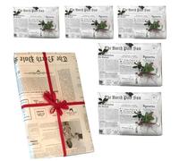 Papel De Embalaje Para Diarios - 5 Hojas De Diario Retro Papá Noel, Papel De Embalaje 32 X 40 Pulgadas | Papel De Arte De Diario Vintage Para Bodas, Cumpleaños, Fiestas Y Decoración