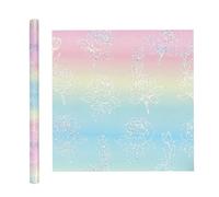 Papel de embalaje - Rollo 76 cm X 5 m Patrón rosa recubierto | Hoja de lámina metálica brillante, envoltura de regalo romántica, manualidades de bricolaje para aniversario de boda de la sa