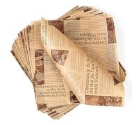Papel de Envoltura para Alimentos, Mega Pack de 100 Hojas, 25 * 25cm, Ideal para Sándwiches, Patatas Fritas, Hamburguesas, Queso, Pasteles - Diseño Resistente a Grasa y Antiadherente