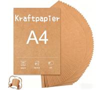 Papel de estraza A4, marrón, 100 hojas, A4, 120 g, papel de estraza para manualidades, cartón natural de alta calidad como papel para manualidades, cartulina fotográfica (100, marrón A4, 120 g)