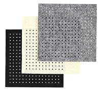 Papel de fieltro con agujeros, 20 x 20 cm, color gris, blanco roto, negro, 12 hojas