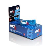 Papel de fumar MD5 70mm - regular. Papel de liar corto para cigarrillos. Papel azul corto de 70mm. Caja de 50 librillos de 60 hojas.
