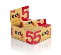 Papel de fumar MD5 Largo King Size Slim 110mm natural. Papel para liar cigarrillos marrón ultrafino. Sin blanquear. 100% natural. Caja de 50 librillos de 32 hojas.