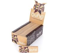 Papel de Fumar Natural Búho 1/4 (caja de 50 libritos) 50 hojas/librito. Ultrafino de combustión lenta de madera natural ecológica.. Marrón sin blanquear