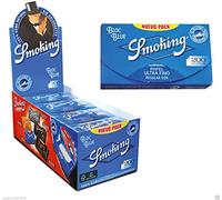 Papel de Fumar Smoking 200 azul. caja completa , 20 libritos de 200 hojitas cada uno.