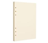 Papel de hojas sueltas A5 de 6 agujeros, color beige, páginas de recambio para carpeta estándar A5 de 6 anillas, diarios, planificadores, ideal para oficina, estudio, recetas, viajes y presupuesto, 80