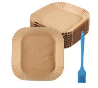 Papel de horno para freidora de aire caliente cuadrado (20 cm), paquete de 100