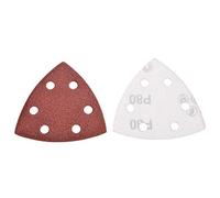 Papel de lija abrasivo for lijadora con detalle ratón | Rojo 20 Piezas Grano 40-400 90x90 mm Gancho y Bucle de 6 Orificios: Pulido de Metal y Madera(40)