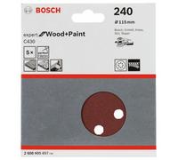 Papel de lija BOSCH (5 piezas); 115 mm, 240 2608605657