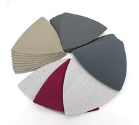 Papel de lija flocado for lijadora con detalle ratón | 100 piezas de gancho y bucle de flocado triangular de 90x90x90 mm, grano 60-10000: pulido y esmerilado(800)