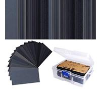 Papel de Lija Húmedas y Secas, 102 Pieza Surtido Papel de Lija 60 a 3000 Grit, Papel Abrasivo para Madera y Acabado de Muebles 7,6 x 14 cm