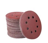 Papel de lija húmedo y seco,Discos de lija, Paquete de 50 discos de lija de 125 mm con 8 orificios, óxido de aluminio, soporte de velcro, varios granos, rojo(2000)