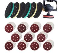 Papel de lija orbital - 127 milímetros 8 agujeros Buffer Discos | Cojín de espuma,Adecuado para Pulido y Rectificado con Lijadora Orbital para Madera Coche y Placas de Yeso