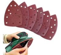Papel de lija triangular de 60 piezas, hojas de lija con velcro de 11 orificios, grano 40/60/80/120/180/240, compatible con Bosch PSM